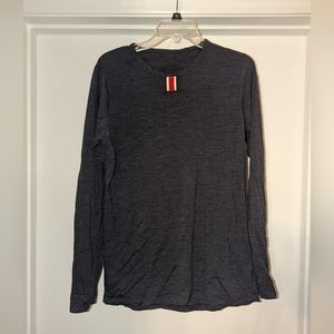 Tracksmith Men's Medium Merino Wool Long Sleeve Running Shirt - Blue